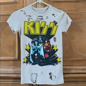Trunk LTD KISS Band Distressed T-Shirt Sz S